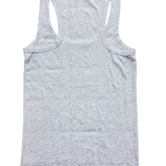 New Aerie Easy Does It Gray Ribbed Razorback Tank Top - Picture 3 of 9